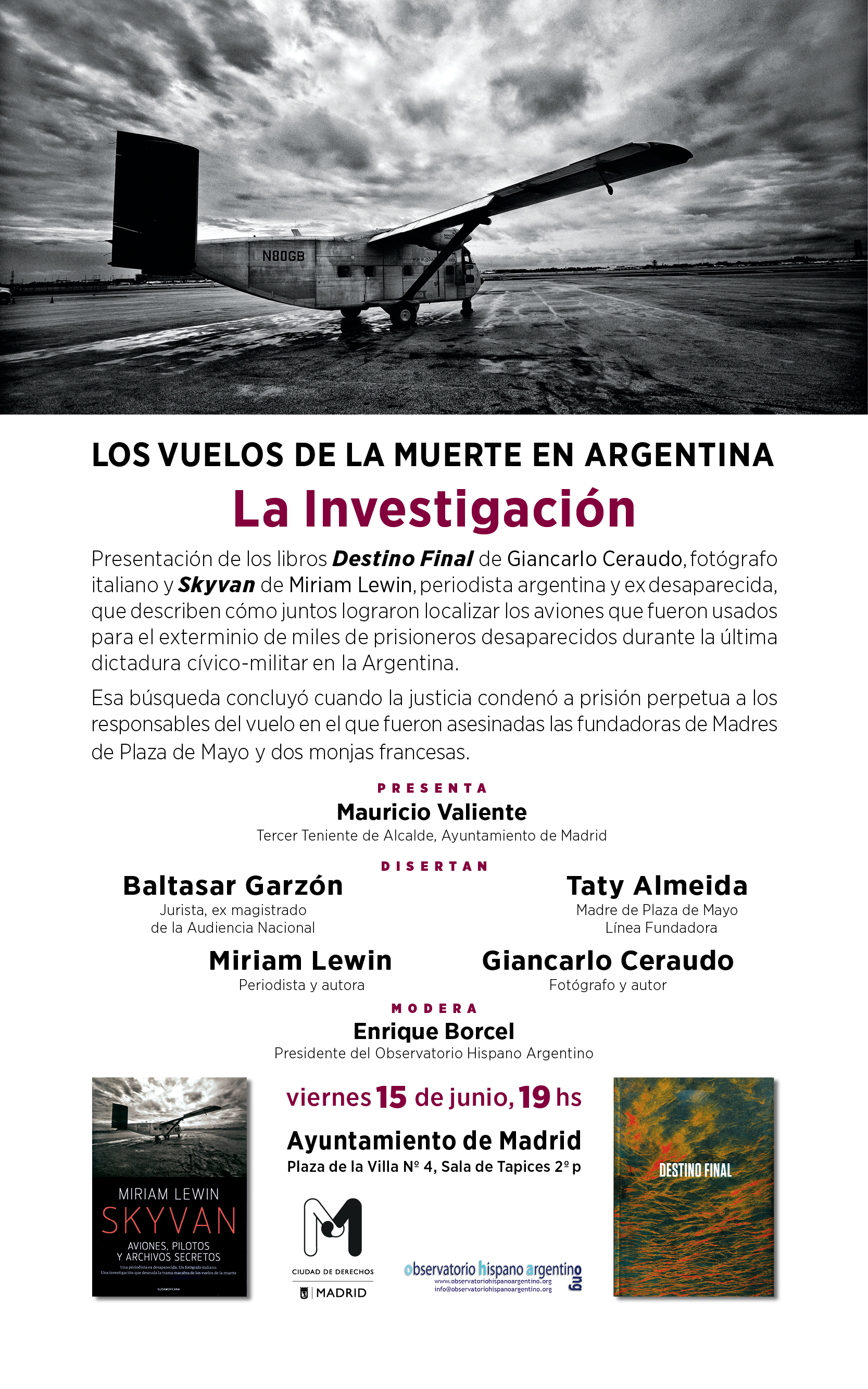 Presentación en Madrid 15-6-2018, el libro Los vuelos de la muerte en Argentina - La Investigación